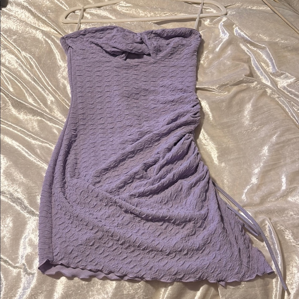 Elegant Purple Strapless Dress